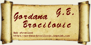 Gordana Broćilović vizit kartica